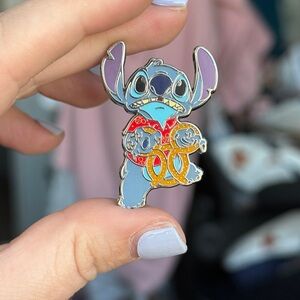 Disney Parks Stitch Attacks Snacks Pretzel 2025 Mystery Pin